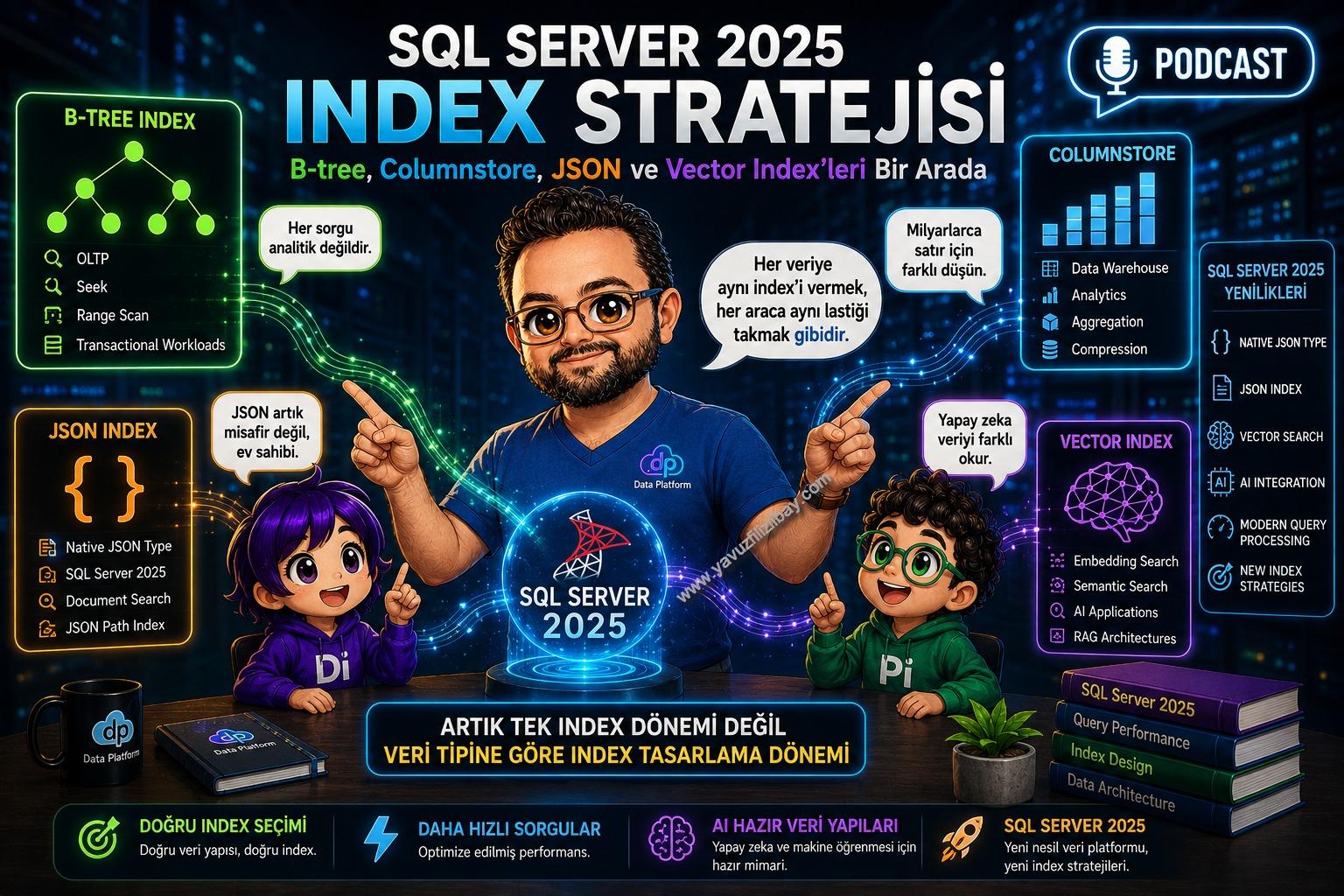 Podcast Episode: SQL Server 2025 Index Stratejisi B-tree, Columnstore, JSON ve Vector İndex’leri